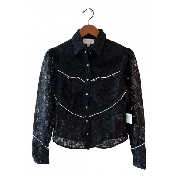 Divine Heritage Western Lace Pearl Snap Blouse - Picture 2 of 16